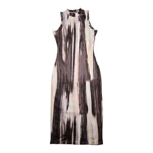 Sleeveless Black and Cream Dress